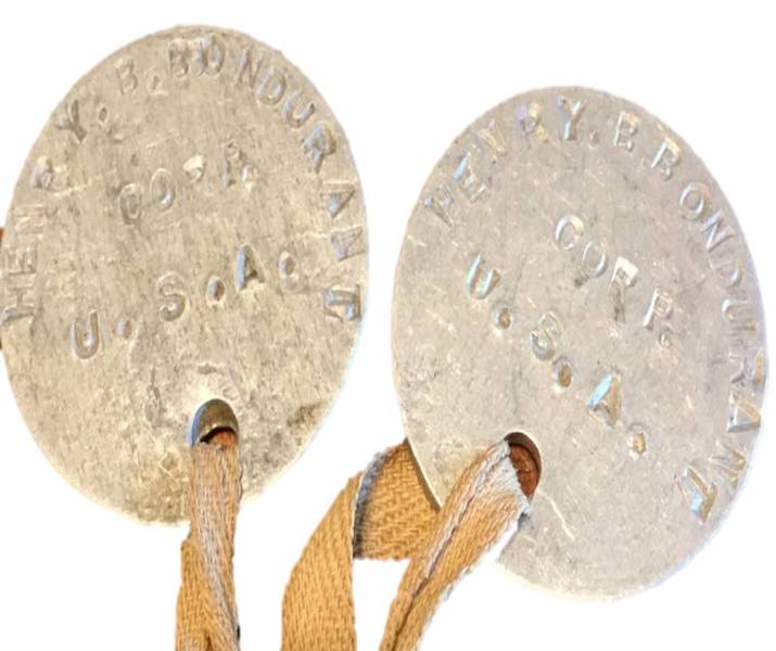 Henry Benton Bondurant&#39;s WWI dogtags2