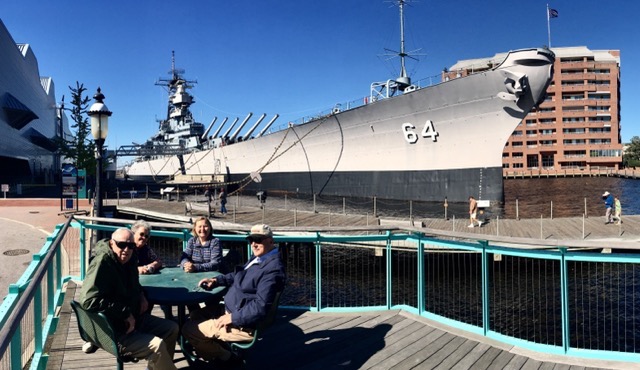 USS Wisconsin in downtown Norfolk