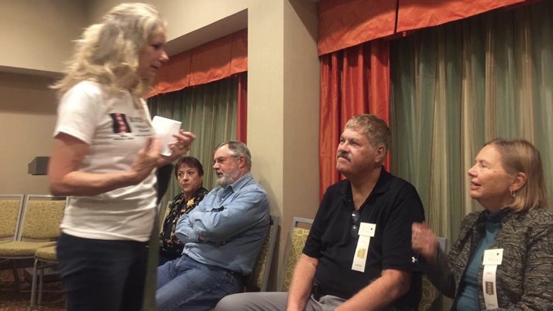 Marcelle Bondurant talking to David & Judy Bondurant