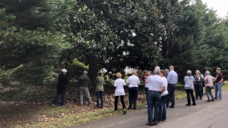 Group Gathers at Gravesite