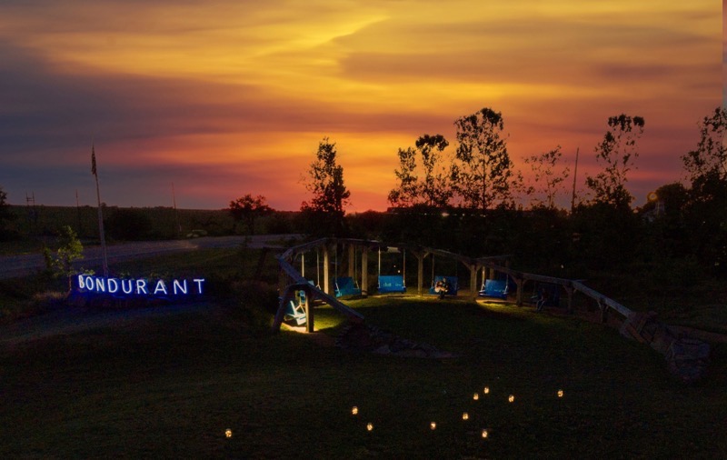 Bondurant Sign at Night